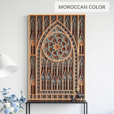 Stereowood palace multi-layer wooden wall art, stereoscopic 3d decor, living room decor, bedroom decor, laser cut arts and crafts