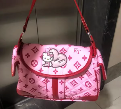 Tote bag cute sweet girl soft leather shoulder underarm bag