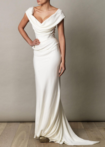 Elegant Off Shoulder Sleeveless Ivory Prom Dress,Evening Dress
