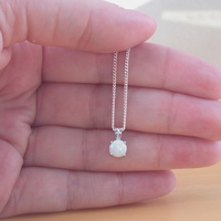 BOXED GIFT/Sterling Silver White Opal Solitaire Pendant & Chain/Silver Opal Necklace UK/Opal Jewellery/Opal Jewelry/UK - Thumbnail 3