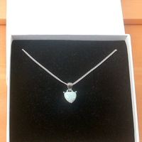 BOXED GIFT/Sterling Silver Opal Heart Pendant & Chain/Opal Necklace/Opal Heart Necklace/Opal Jewellery/October Birthstone/UK - Thumbnail 7