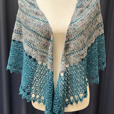 Starlight shawl: reclaimed driftwood, beaded