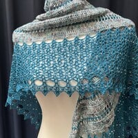 Starlight Shawl: Reclaimed Driftwood, Beaded - Thumbnail 1