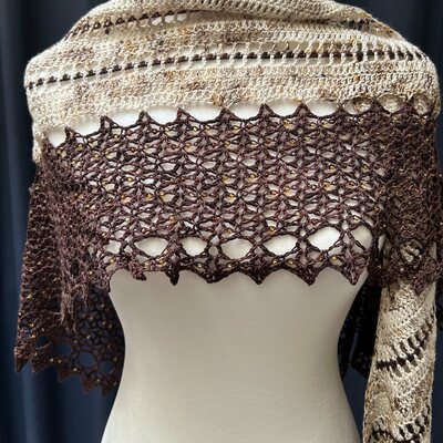 Starlight shawl: campfire mallows, beaded
