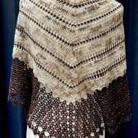 Starlight Shawl: Campfire Mallows, Beaded - Thumbnail 1