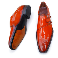 Crafted Leather Men Genuine Calfskin Leather Monk Strap Dress Shoes - Thumbnail 2