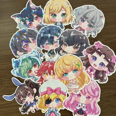 Stickers (~2" x 3" tall) - chibi yuki, lishu, ivy & more