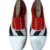 Crafted Leather Unique abd Classic Tri Tone/Tweed Leather Oxord Dress Shoes - Thumbnail 2