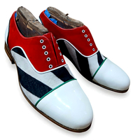 Crafted Leather Unique abd Classic Tri Tone/Tweed Leather Oxord Dress Shoes - Thumbnail 4