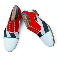 Crafted Leather Unique abd Classic Tri Tone/Tweed Leather Oxord Dress Shoes - Thumbnail 5