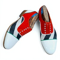 Crafted Leather Unique abd Classic Tri Tone/Tweed Leather Oxord Dress Shoes - Thumbnail 1