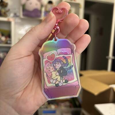 Madohomu sleepover keychain