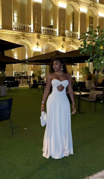 Sweetheart A-Line Simple Long White Evening Dress