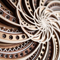 Yin Yang Nautilus | Modern Zen Home Office Wall Hanging | Laser Cut Mandala - Thumbnail 4