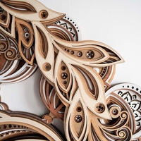 Yin Yang Nautilus | Modern Zen Home Office Wall Hanging | Laser Cut Mandala - Thumbnail 9