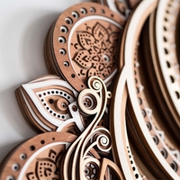 Yin Yang Nautilus | Modern Zen Home Office Wall Hanging | Laser Cut Mandala - Thumbnail 8