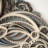 STEREOWOOD Blissful Wings  Multi-Layer Wall , Large Geometric Wood Wall Art - Thumbnail 9