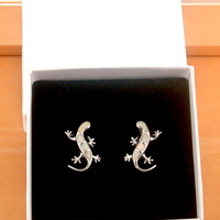 BOXED GIFT/Sterling Silver Opal Gecko Earrings/Opal Earrings/Reptile Earrings/Lizard Earrings/Gecko JewelleryOpal Jewellery/UK - Thumbnail 7
