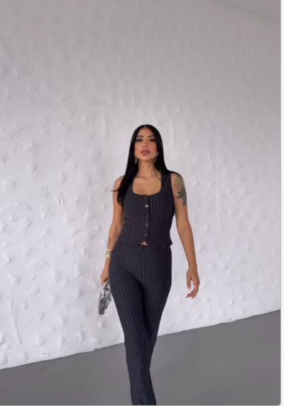 Business stripes suit - Navy