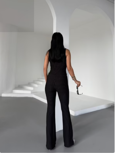 Business stripes suit - Black