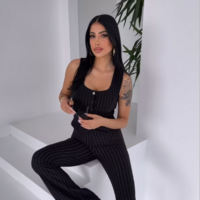 Business stripes suit - Black - Thumbnail 2