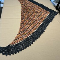 Starlight Shawl: Glass Gem Corn/Blue, Beaded - Thumbnail 4