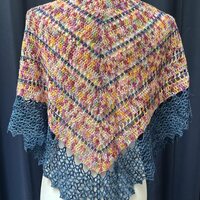 Starlight Shawl: Glass Gem Corn/Blue, Beaded - Thumbnail 1