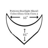 Starlight Shawl: Glass Gem Corn/Blue, Beaded - Thumbnail 6