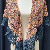 Starlight Shawl: Glass Gem Corn/Blue, Beaded - Thumbnail 2