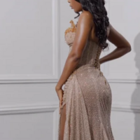 Gorgeous Spaghetti Straps Sequin Slit Mermaid Evening Dress  - Thumbnail 1