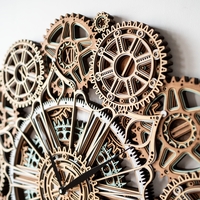 STEREOWOOD Celestial Gear Wall Clock, 3D Geometric Wood Art, Multi-Layer Mandala Clock, Handmade Wood Decor, Modern Wall Art for Home Office - Thumbnail 6