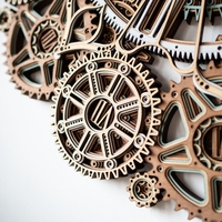 STEREOWOOD Celestial Gear Wall Clock, 3D Geometric Wood Art, Multi-Layer Mandala Clock, Handmade Wood Decor, Modern Wall Art for Home Office - Thumbnail 8