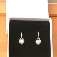 BOXED GIFT/Sterling Silver White Opal Heart Earrings/Opal Heart Drop Earrings/Opal Jewellery/Opal Jewelry/October Birthstone/UK - Thumbnail 6