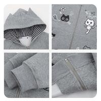 Cute Cat Print Zipper Up Hoodie Jacket - Thumbnail 7