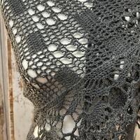 Outlander Shawl: Dark Gray, Beaded - Thumbnail 3