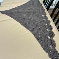 Outlander Shawl: Periwinkle Blue, Beaded - Thumbnail 4