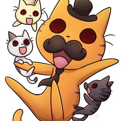 Mr.cat & kids holo sticker