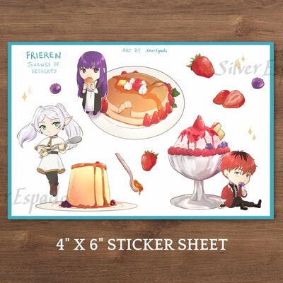 Frieren desserts sticker sheet