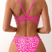 Women New Summer Swimwear Bikini Set Sexy Leopard Spaghetti Strap Bikini 2 Piece Set  - Thumbnail 5