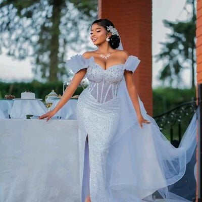 Luxury wedding dress, mermaid sequins bridal dress bridal gown