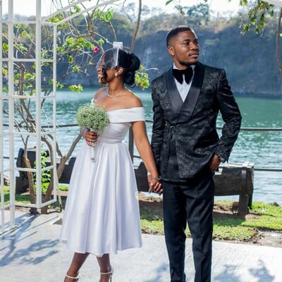 Simple wedding dress, a line african girls bridal dress bridal gown