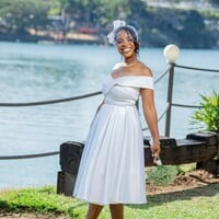 Simple Wedding Dress, A Line African Girls Bridal Dress Bridal Gown - Thumbnail 1