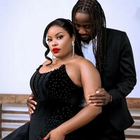 Gothic Black Wedding Dress, Plus Size Beading African Girls Bridal Dress Bridal Gown - Thumbnail 1