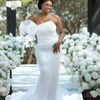 Unique Wedding Dress, Plus Size Mermaid African Girls Bridal Dress Bridal Gown - Thumbnail 1
