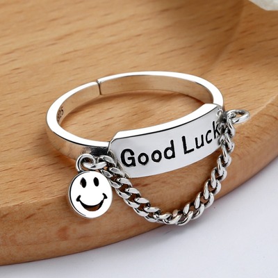 Good luck smiley open ring