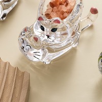 5pcs cute cat crystal glass seasoning dipping dish chopstick holder - Thumbnail 3