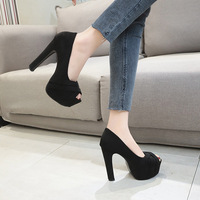 Super high heels fish mouth waterproof platform sexy women's shoes - Thumbnail 1