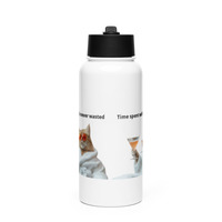 Stainless steel water bottle with a straw lid - Thumbnail 1