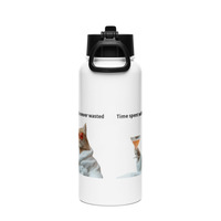 Stainless steel water bottle with a straw lid - Thumbnail 2