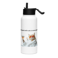 Stainless steel water bottle with a straw lid - Thumbnail 3